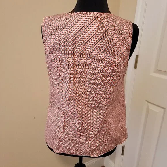 Talbots Red, White And Blue Print Sleeveless Top Size 14 - Picture 3 of 6